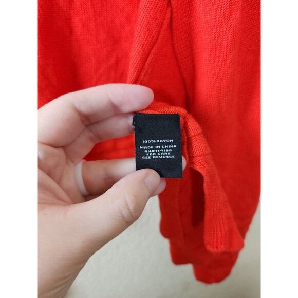 Verve Ami Womens S Red 3/4th Sleeve Open Front Cropped Lightweight Cardigan - Picture 4 of 5